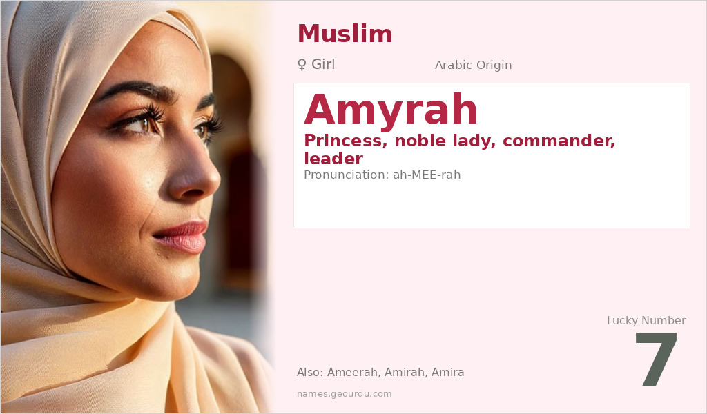 Amyrah Name Meaning — Arabic Origin, Princess & Leadership (2025)